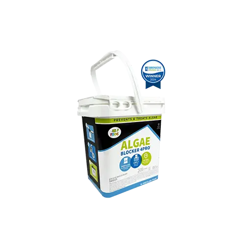 White bucket of FROG Algae Blocker 4PRO with a 2024 Innovation Award badge.