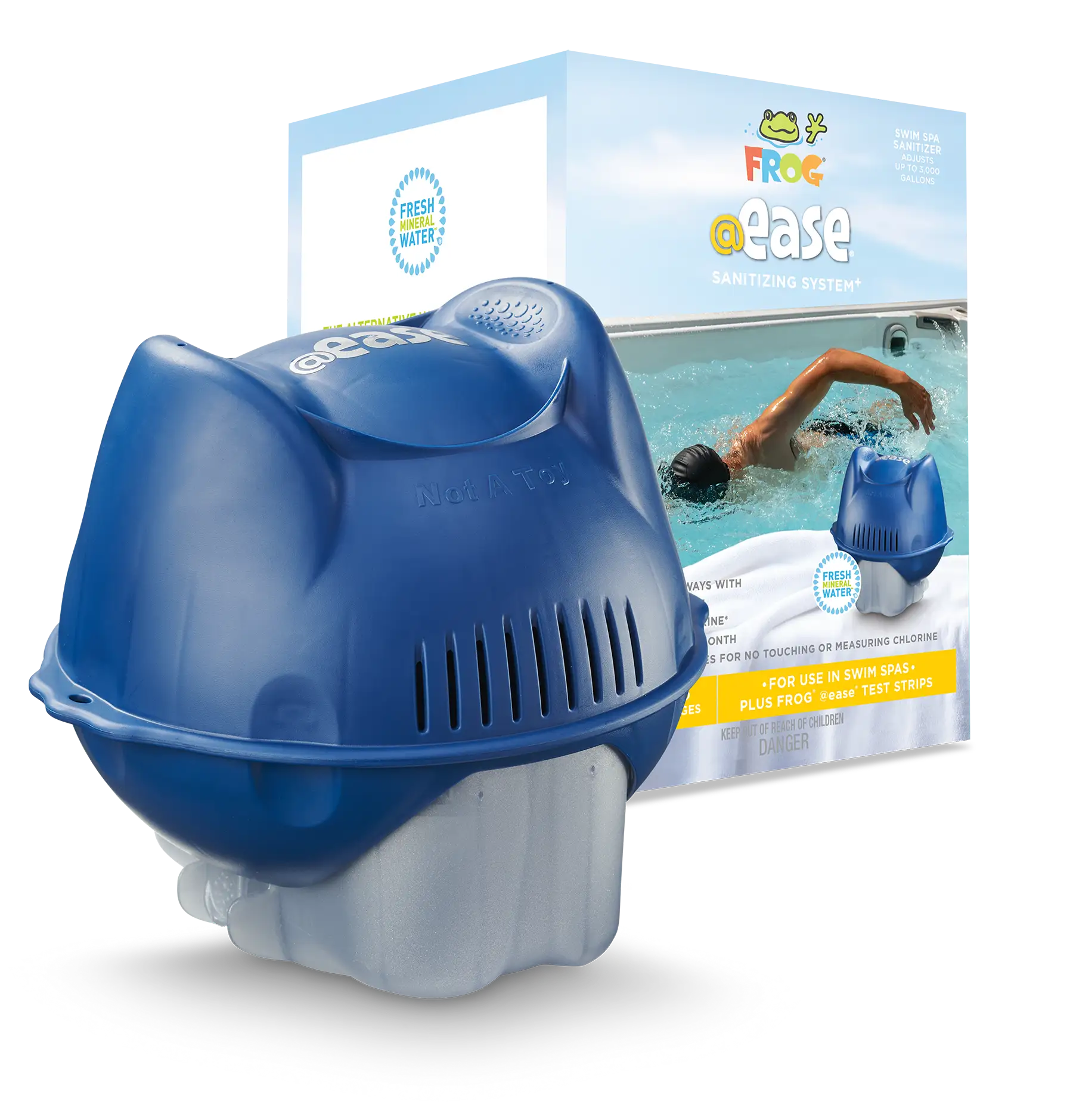 FROG @ease Swim Spa Sanitizing System for Swim Spa with product packaging.